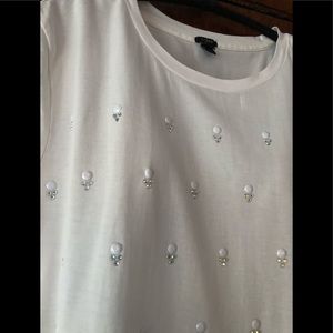 J. Crew Beaded T-Shirt Top